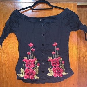 Black Embroidery Blouse